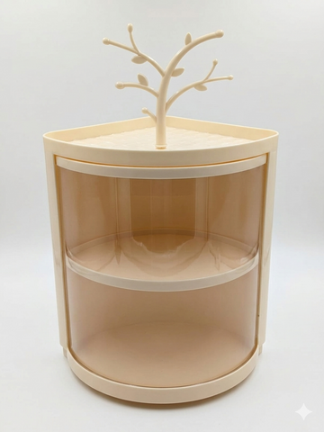 Modular Cosmetic & Bathroom Corner Organizer & Built-in Accessory Tree